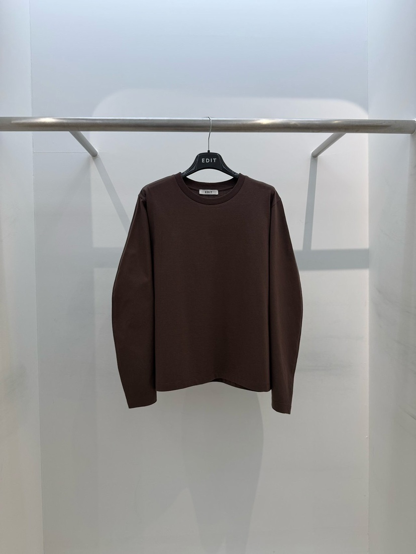 EDIT韓國東大門代購女裝新款26春夏推薦職業時尚熱賣長袖T恤EDIT長袖T恤圖色3棕色