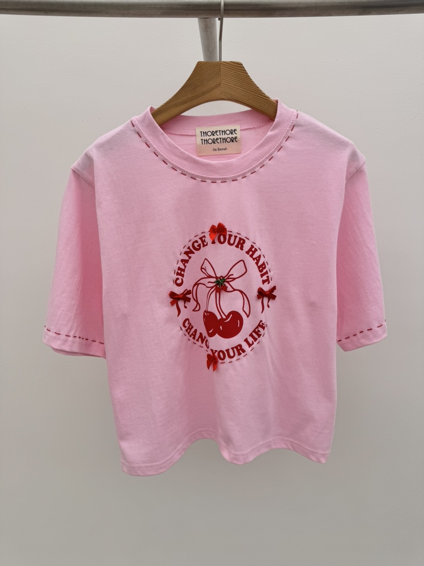 THORE韓國直郵實拍女士新款人氣26春夏時尚推薦休閑熱賣T恤THORET恤圖色2