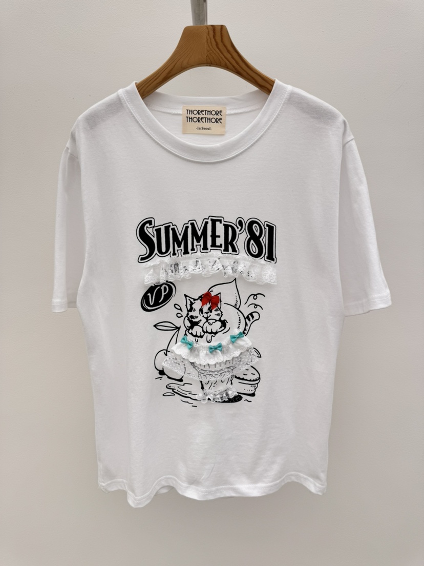 THORE韓國代購女裝新品時尚人氣職業推薦休閑26春夏熱賣T恤THORET恤圖色1