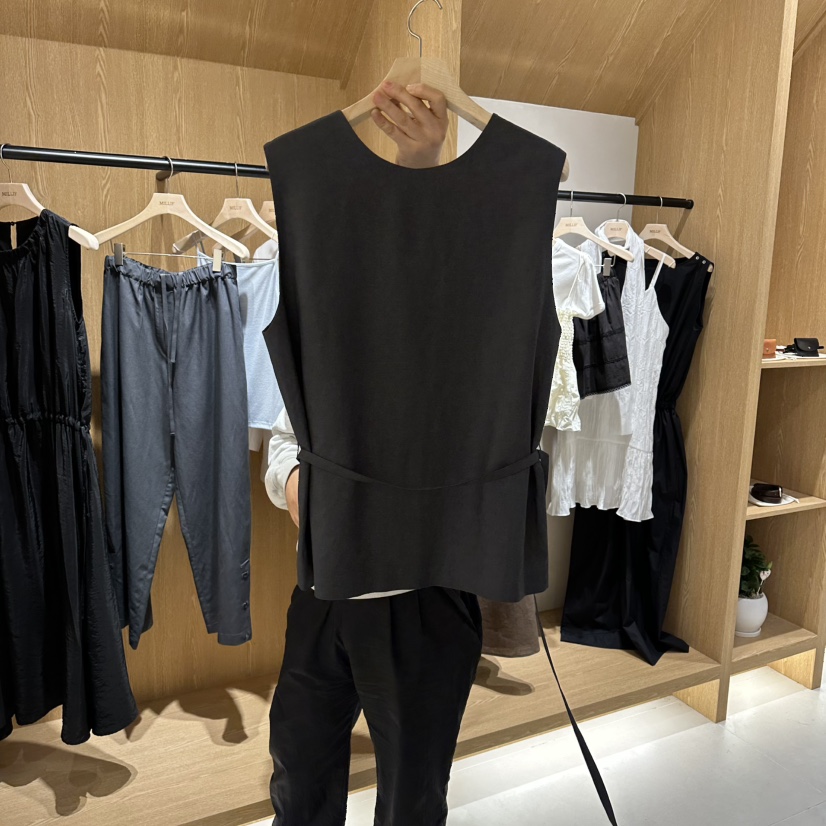 MILLIF韓國直郵女裝新品休閑真品職業26春夏人氣馬甲含腰帶MILLIF馬甲