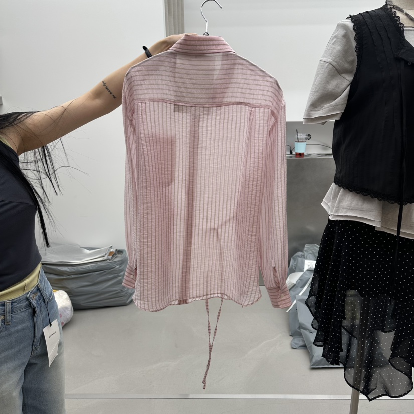 ENHANCE東大門代購女裝新品真品26春夏休閑襯衫蕾絲衫透明ENHANCE/HOPESMORE襯衫/蕾絲衫