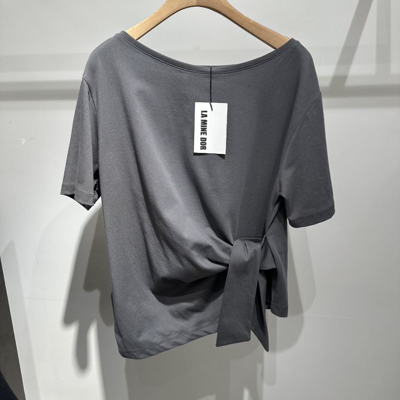 LAMINEDOR東大門實拍女裝新品熱賣職業時尚休閑推薦T恤絲帶LA MINE DORT恤圖色4
