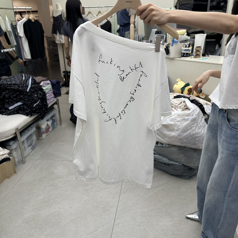 I MFACT韓國代購女士新品推薦熱賣人氣26春夏職業T恤露肩I MFACTT恤圖色1