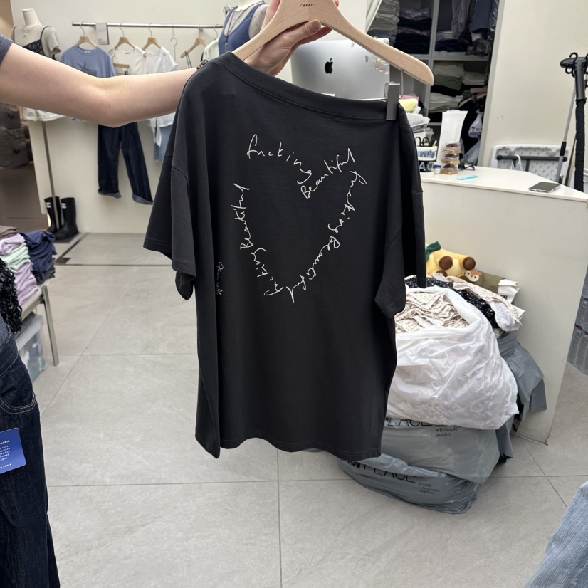 I MFACT韓國代購女士新品推薦熱賣人氣26春夏職業T恤露肩I MFACTT恤圖色2