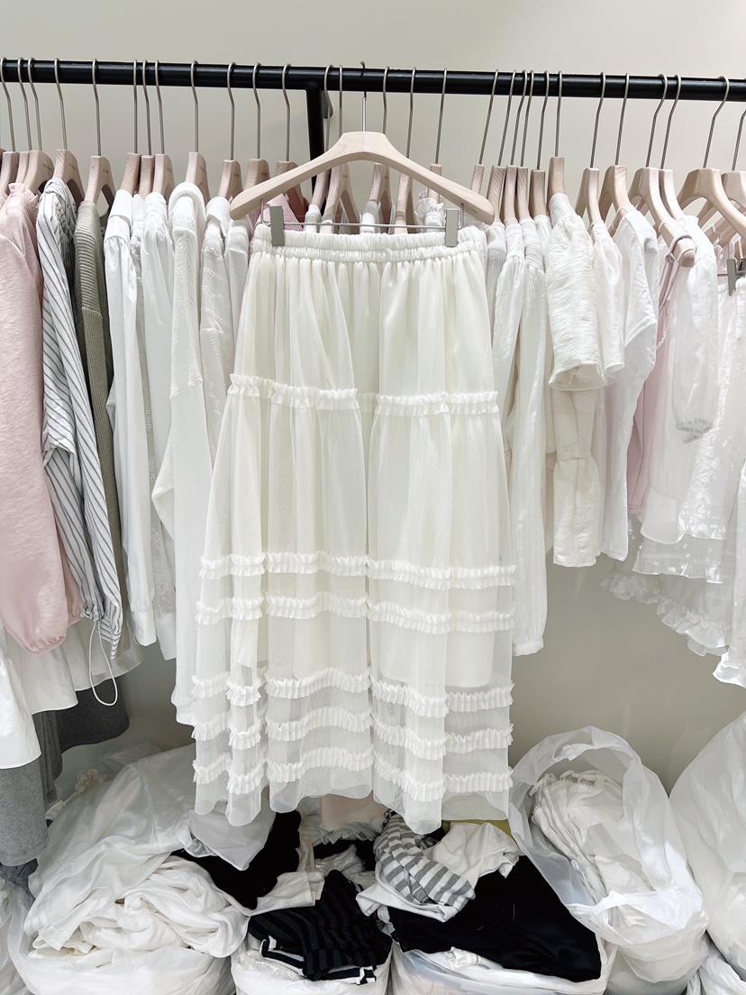 LOVE ROSIE韓國東大門代購女士新款時尚人氣長裙荷葉邊多層LOVE ROSIE長裙