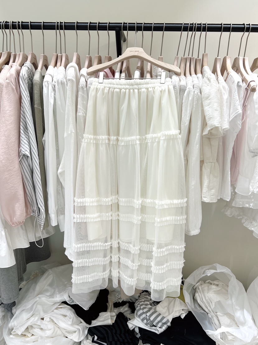 LOVE ROSIE韓國東大門代購女士新款時尚人氣長裙荷葉邊多層LOVE ROSIE長裙圖色1