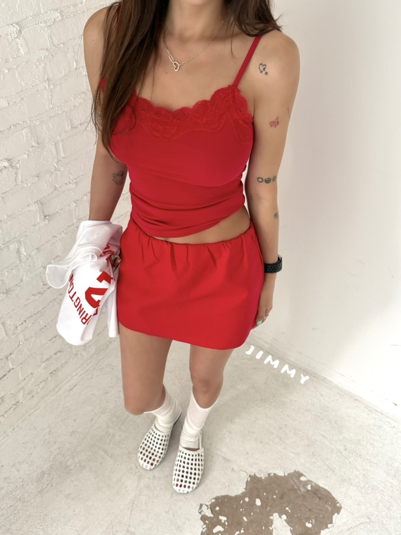 JIMMY韓國代購女裝新品人氣時尚26春夏休閑熱賣吊帶背心蕾絲JIMMY/REMAKE吊帶/背心