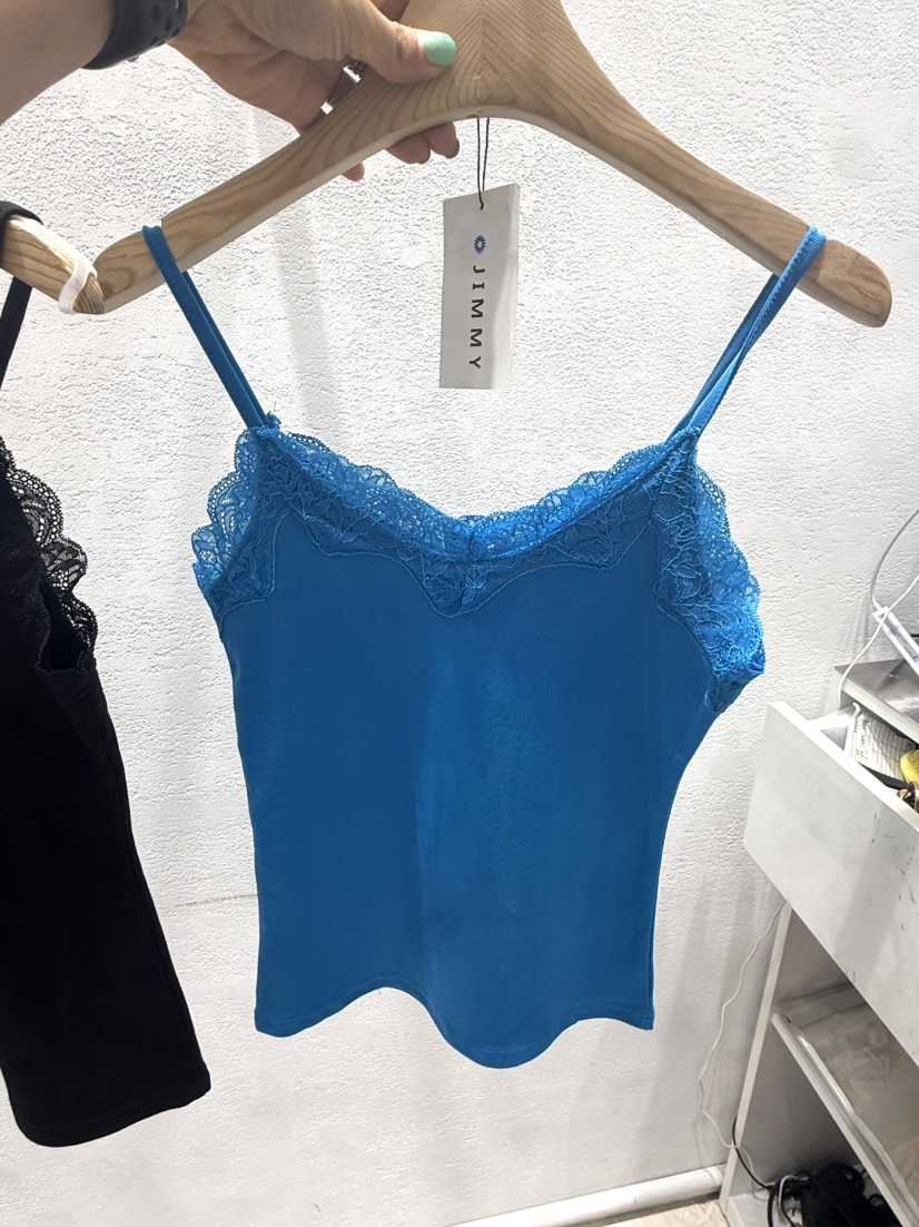 JIMMY韓國代購女裝新品人氣時尚26春夏休閑熱賣吊帶背心蕾絲JIMMY/REMAKE吊帶/背心圖色1