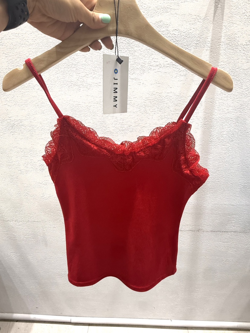 JIMMY韓國代購女裝新品人氣時尚26春夏休閑熱賣吊帶背心蕾絲JIMMY/REMAKE吊帶/背心圖色4