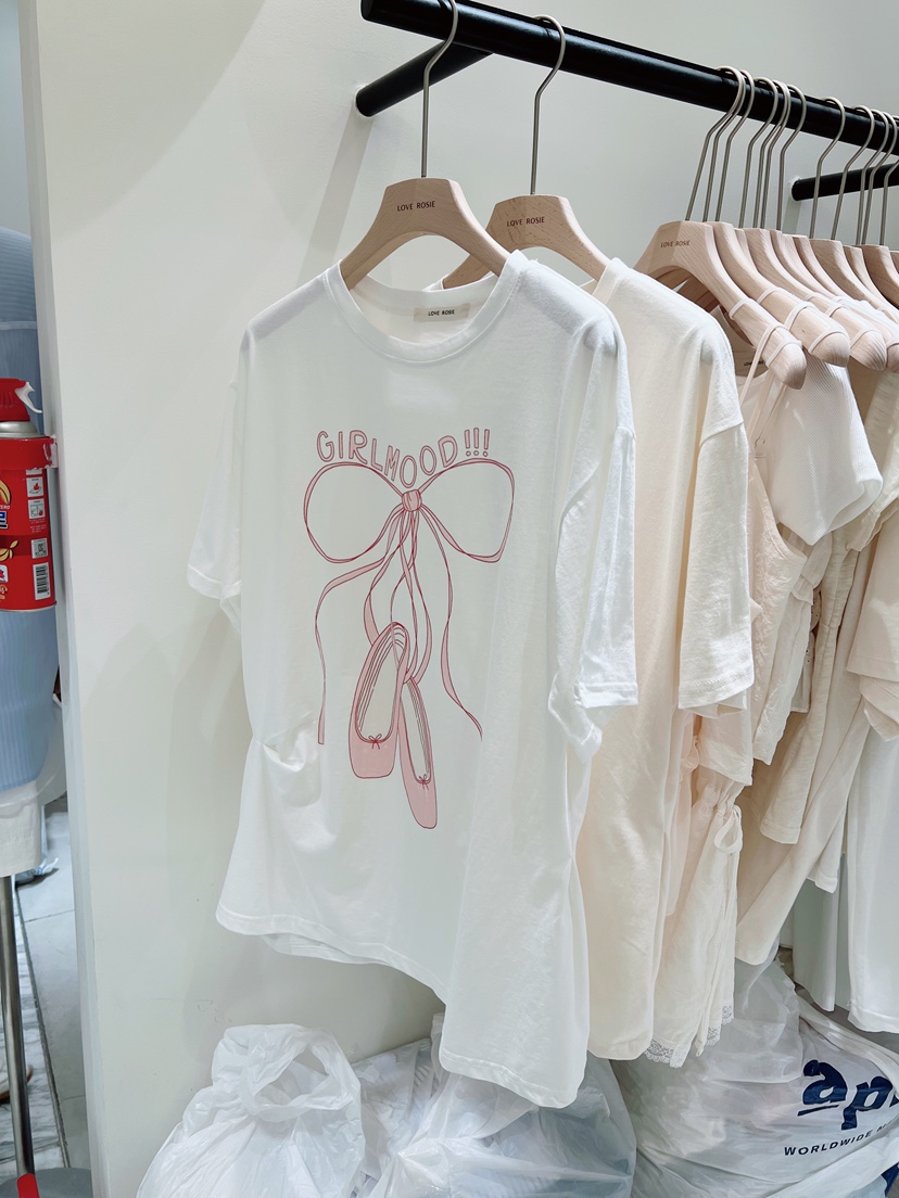 LOVE ROSIE韓國直郵女裝新款時尚休閑推薦熱賣26春夏T恤絲帶LOVE ROSIET恤