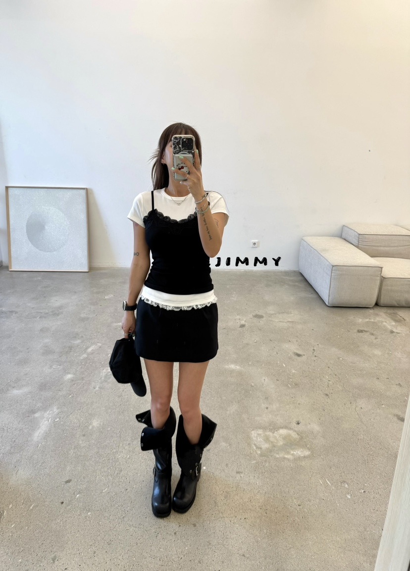 JIMMY韓國直郵實拍女裝新品熱賣時尚職業推薦人氣休閑短裙JIMMY/REMAKE短裙