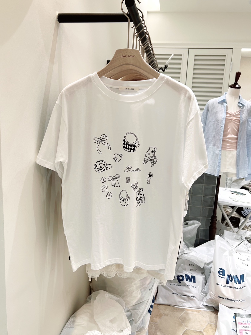 LOVE ROSIE韓國東大門直郵女裝新品時尚休閑推薦人氣T恤LOVE ROSIET恤圖色1