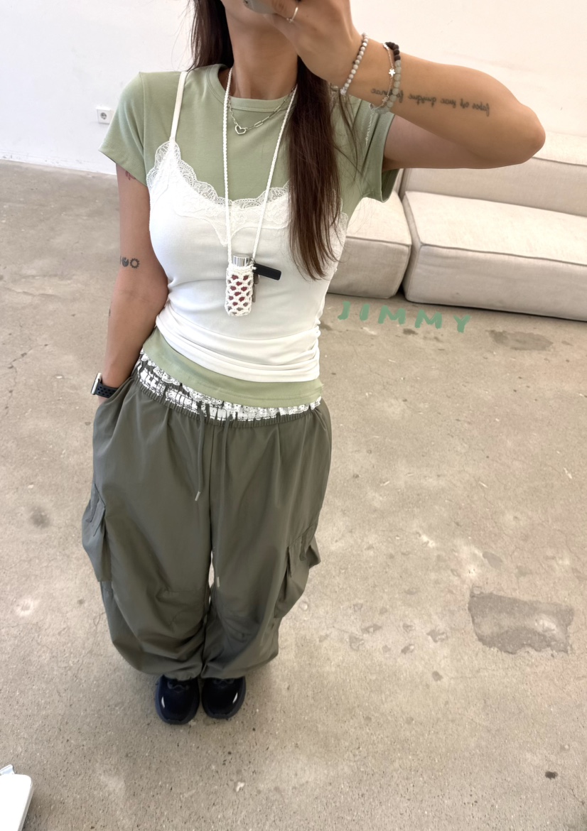 JIMMY韓國直郵女裝新品休閑熱賣人氣推薦26春夏時尚T恤蕾絲JIMMY/REMAKET恤