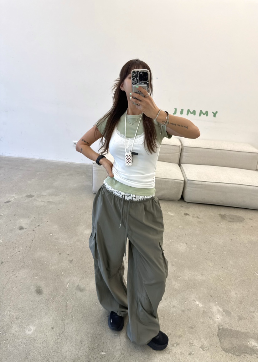 JIMMY韓國直郵女裝新品休閑熱賣人氣推薦26春夏時尚T恤蕾絲JIMMY/REMAKET恤