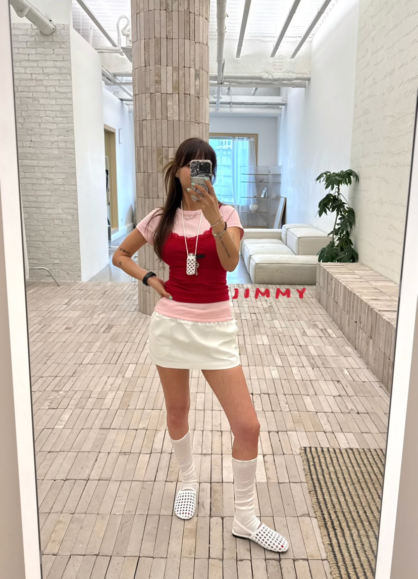 JIMMY韓國直郵女裝新品休閑熱賣人氣推薦26春夏時尚T恤蕾絲JIMMY/REMAKET恤