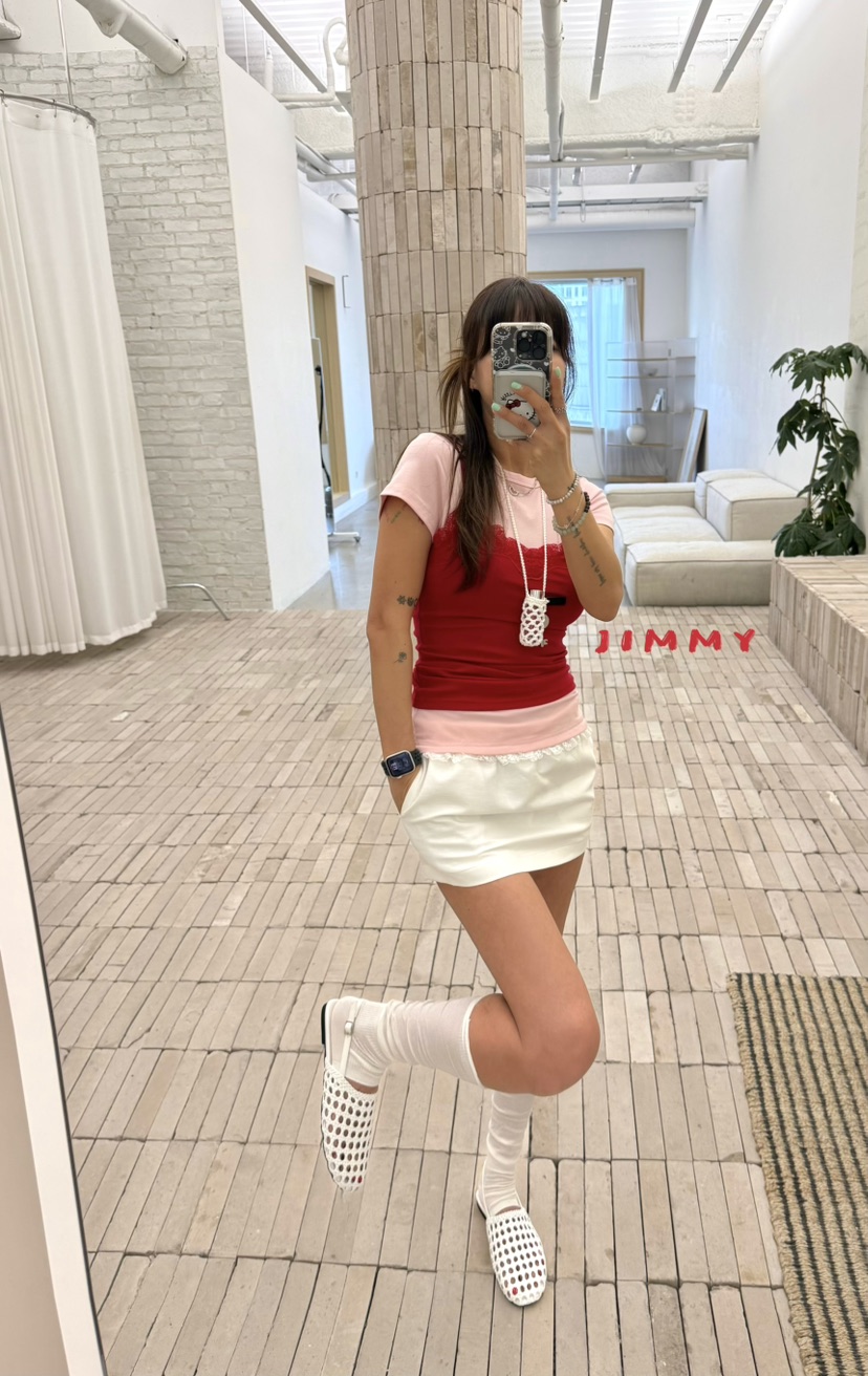 JIMMY韓國直郵女裝新品休閑熱賣人氣推薦26春夏時尚T恤蕾絲JIMMY/REMAKET恤