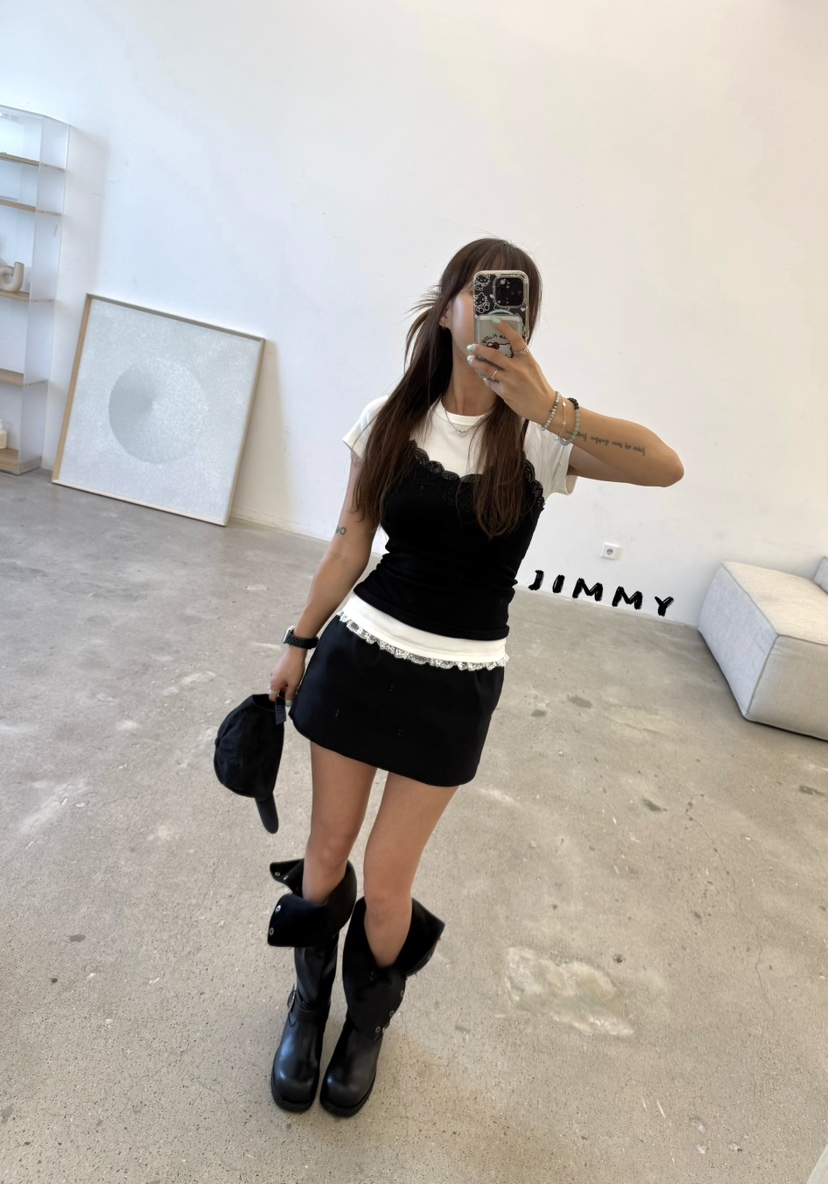 JIMMY韓國直郵女裝新品休閑熱賣人氣推薦26春夏時尚T恤蕾絲JIMMY/REMAKET恤