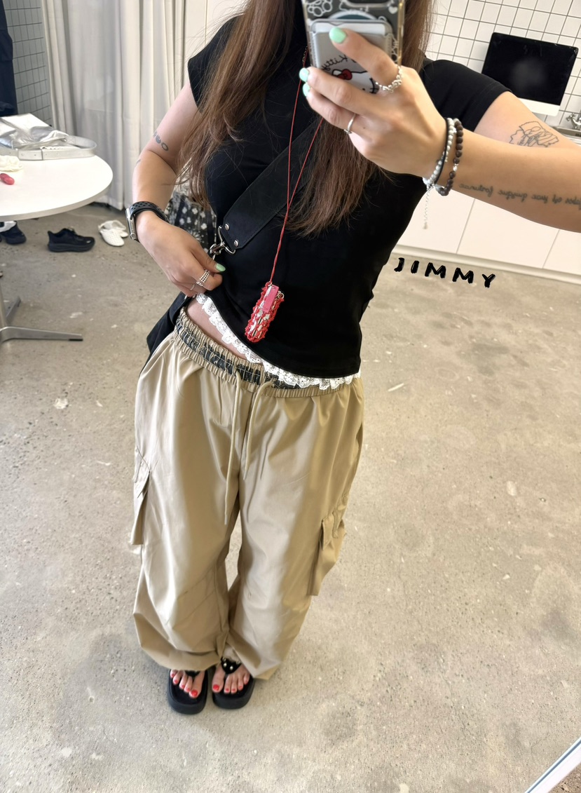 JIMMY韓國直郵女裝新品休閑熱賣人氣推薦26春夏時尚T恤蕾絲JIMMY/REMAKET恤