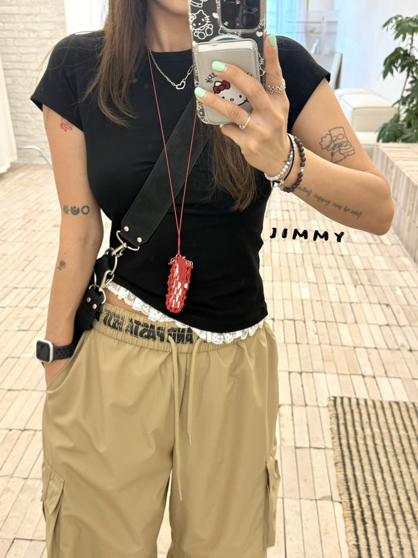 JIMMY韓國直郵女裝新品休閑熱賣人氣推薦26春夏時尚T恤蕾絲JIMMY/REMAKET恤