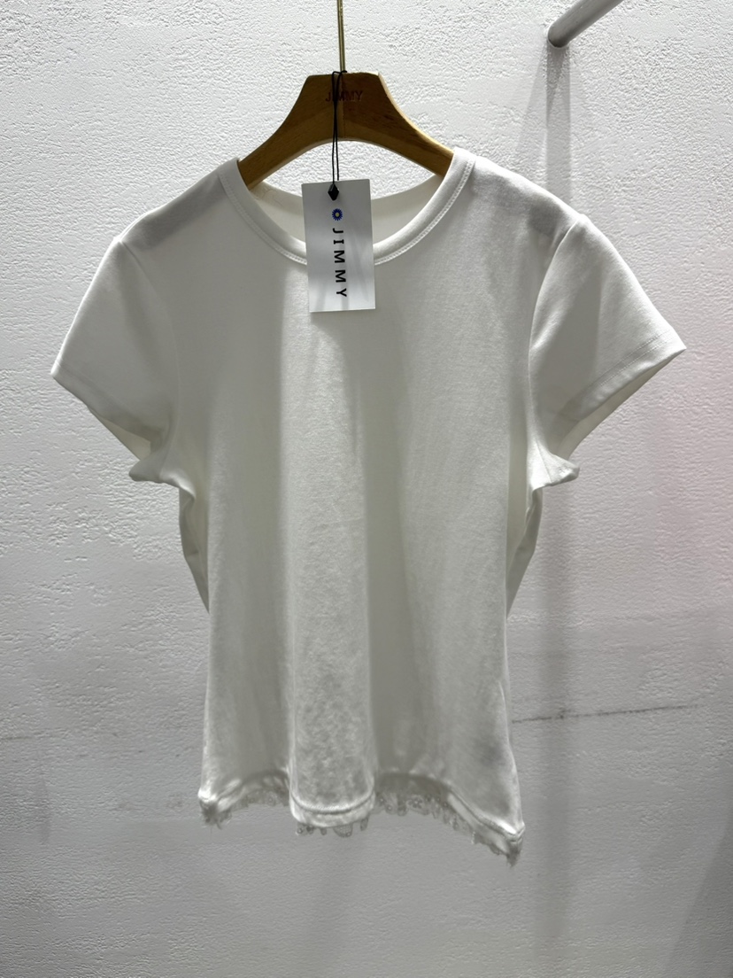 JIMMY韓國直郵女裝新品休閑熱賣人氣推薦26春夏時尚T恤蕾絲JIMMY/REMAKET恤圖色3