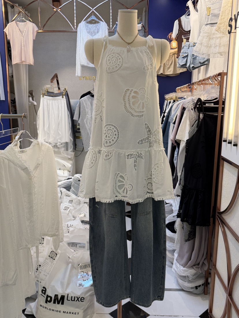 SYMBOL韓國直郵女士新款熱賣26春夏推薦職業休閑連衣裙刺繡SYMBOL連衣裙