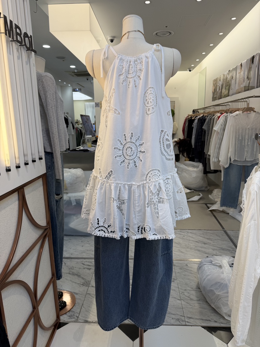 SYMBOL韓國直郵女士新款熱賣26春夏推薦職業休閑連衣裙刺繡SYMBOL連衣裙