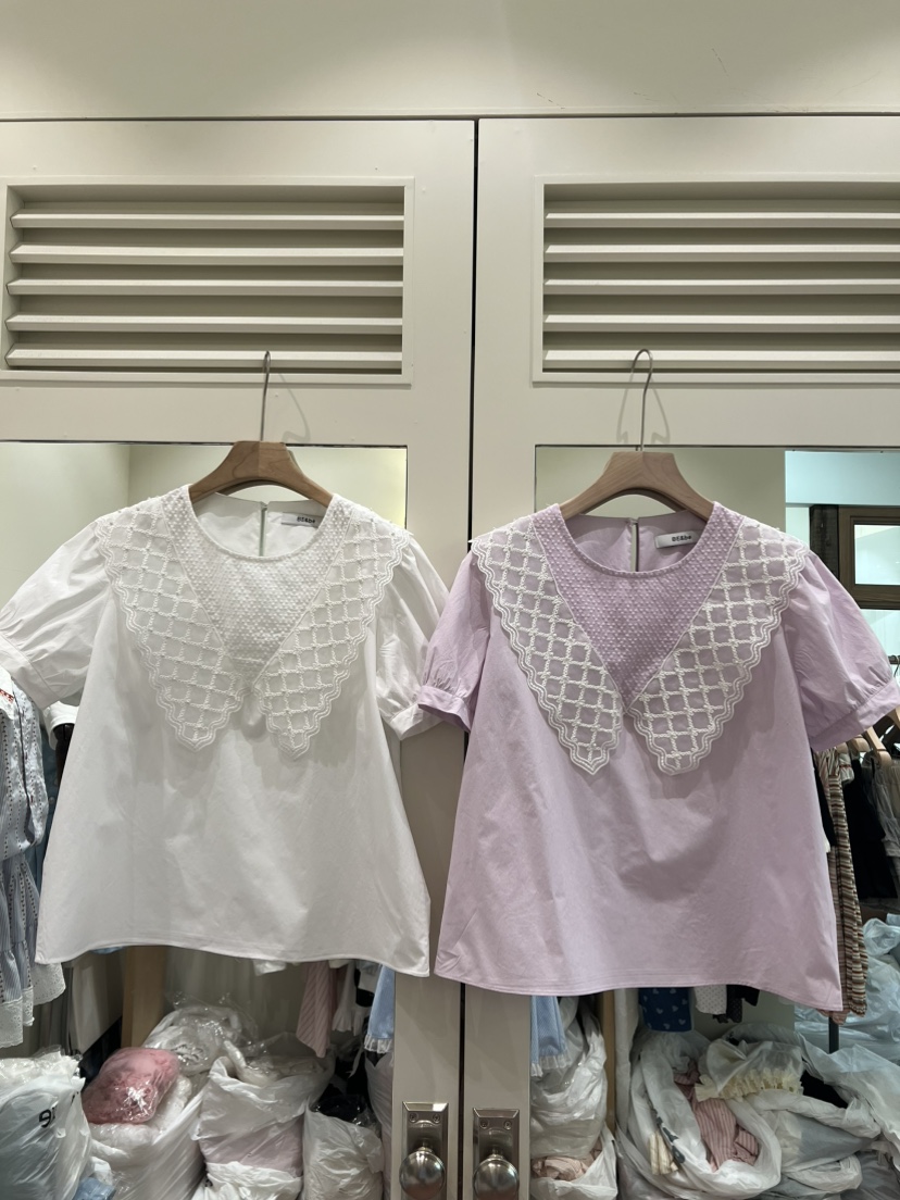 BE&amp;BE韓國東大門代購女裝新款26春夏時尚襯衫蕾絲衫BE&be襯衫/蕾絲衫