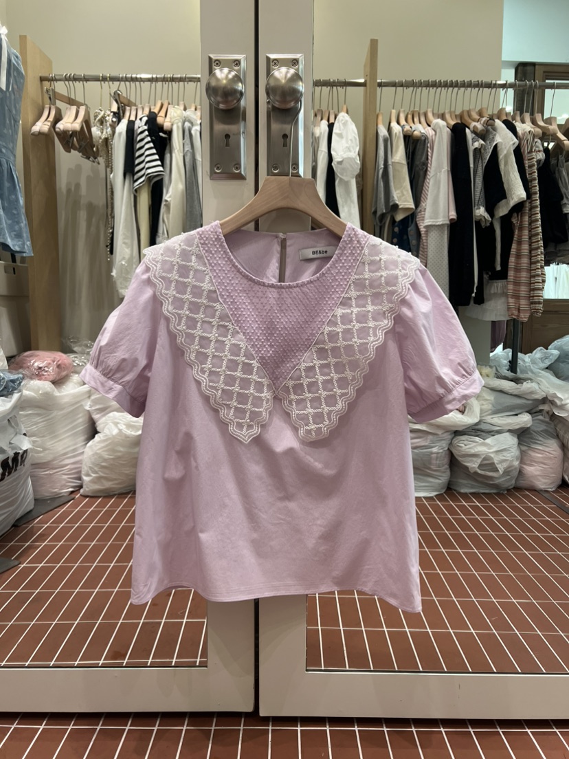 BE&amp;BE韓國東大門代購女裝新款26春夏時尚襯衫蕾絲衫BE&be襯衫/蕾絲衫圖色2