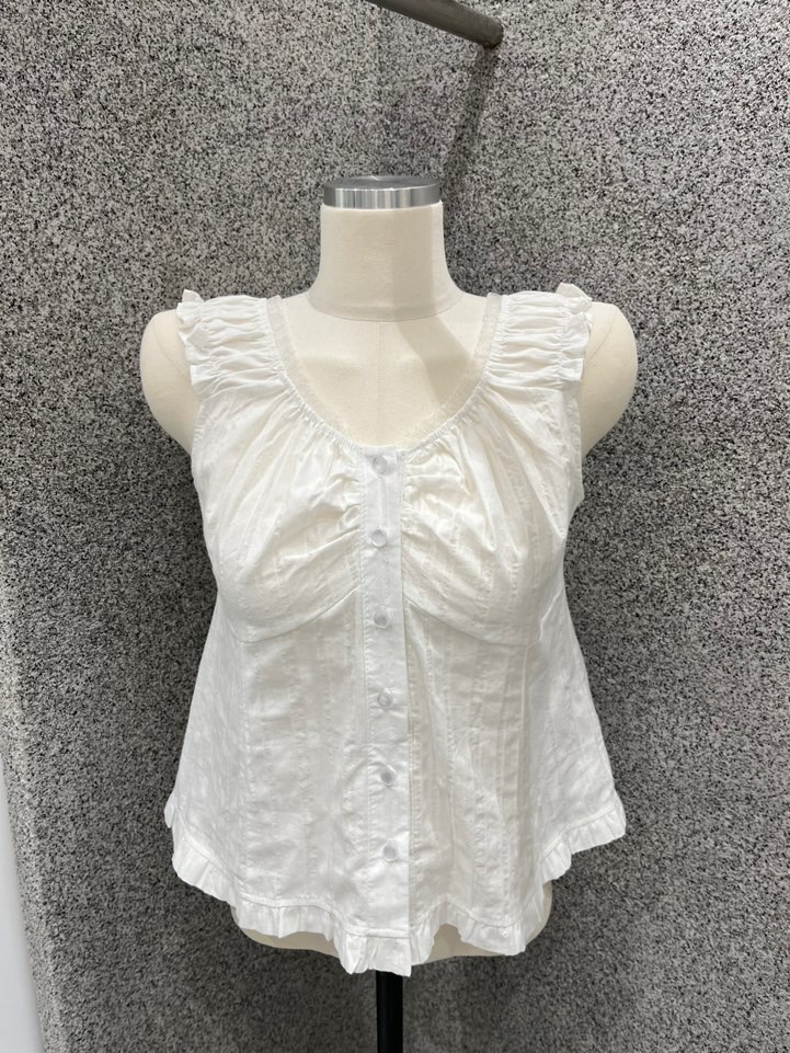 UNA/THE MAY韓國代購女士新款26春夏職業襯衫蕾絲衫雙面THEMAY/UNA襯衫/蕾絲衫圖色2