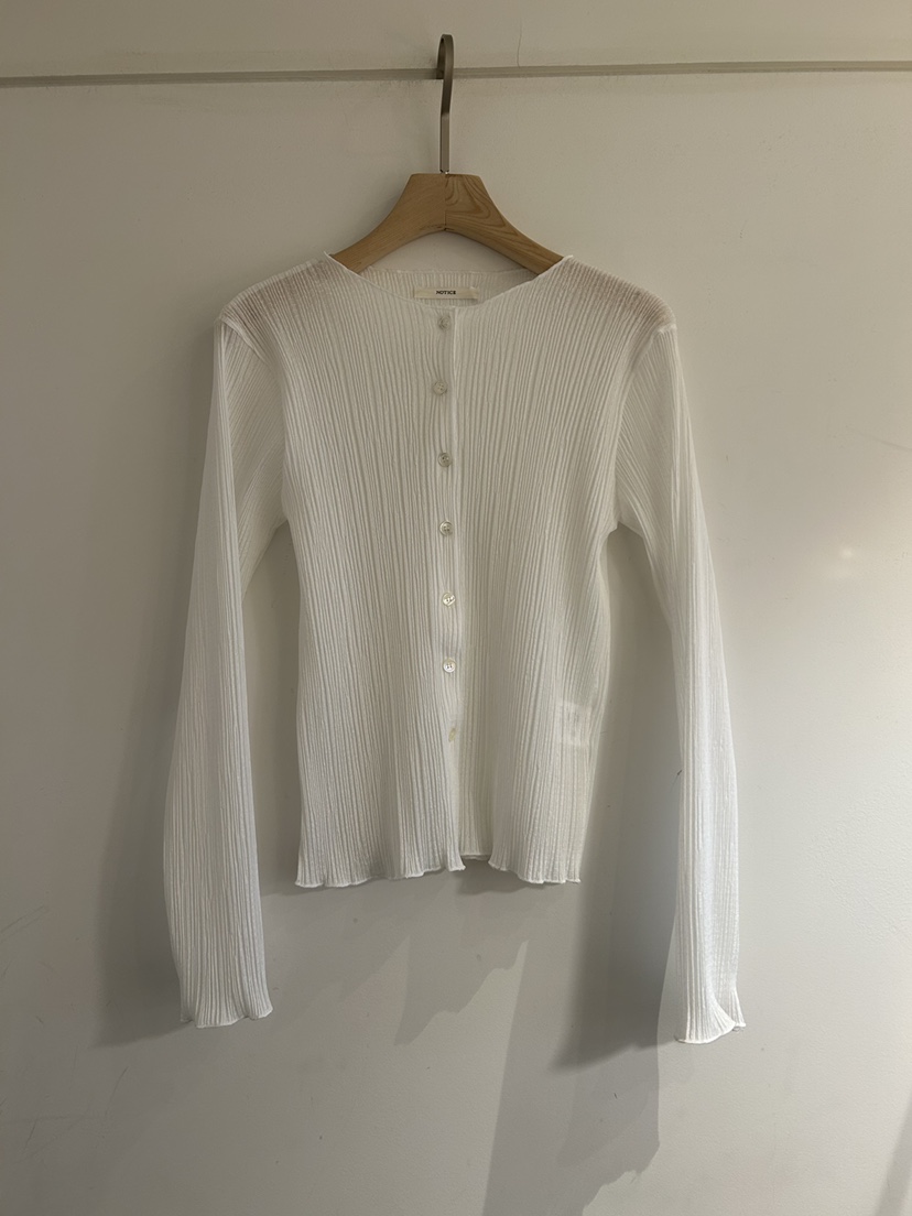 NOTICE韓國直郵女裝新款26春夏休閑熱賣襯衫蕾絲衫褶裥開衫NOTICE襯衫/蕾絲衫圖色1