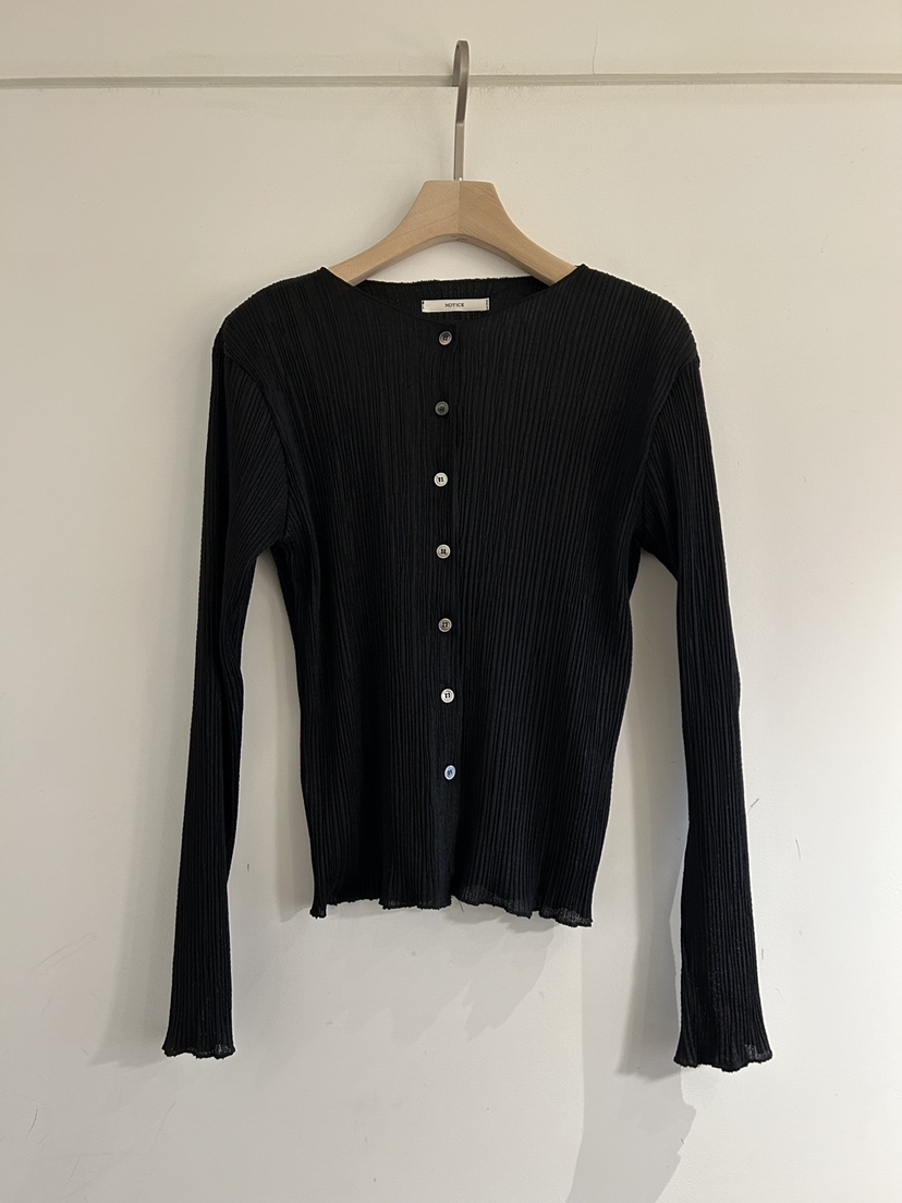 NOTICE韓國直郵女裝新款26春夏休閑熱賣襯衫蕾絲衫褶裥開衫NOTICE襯衫/蕾絲衫圖色2