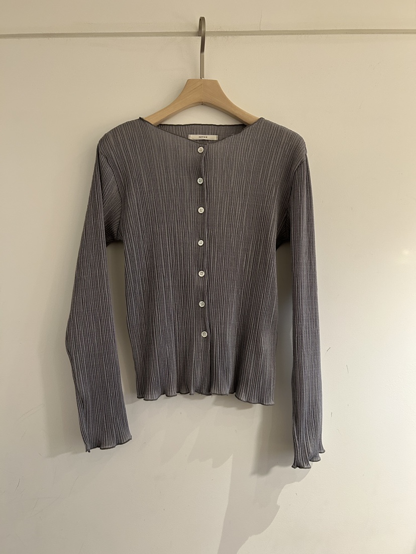 NOTICE韓國直郵女裝新款26春夏休閑熱賣襯衫蕾絲衫褶裥開衫NOTICE襯衫/蕾絲衫圖色3