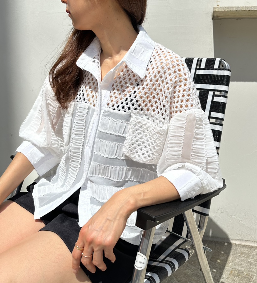 CLASSY-O韓國直郵實拍女士新款人氣職業休閑襯衫蕾絲衫透明CLASSY-O襯衫/蕾絲衫
