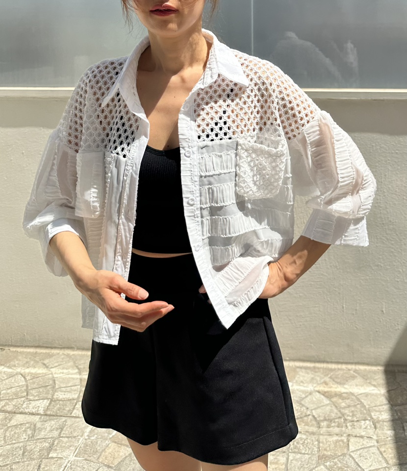 CLASSY-O韓國直郵實拍女士新款人氣職業休閑襯衫蕾絲衫透明CLASSY-O襯衫/蕾絲衫