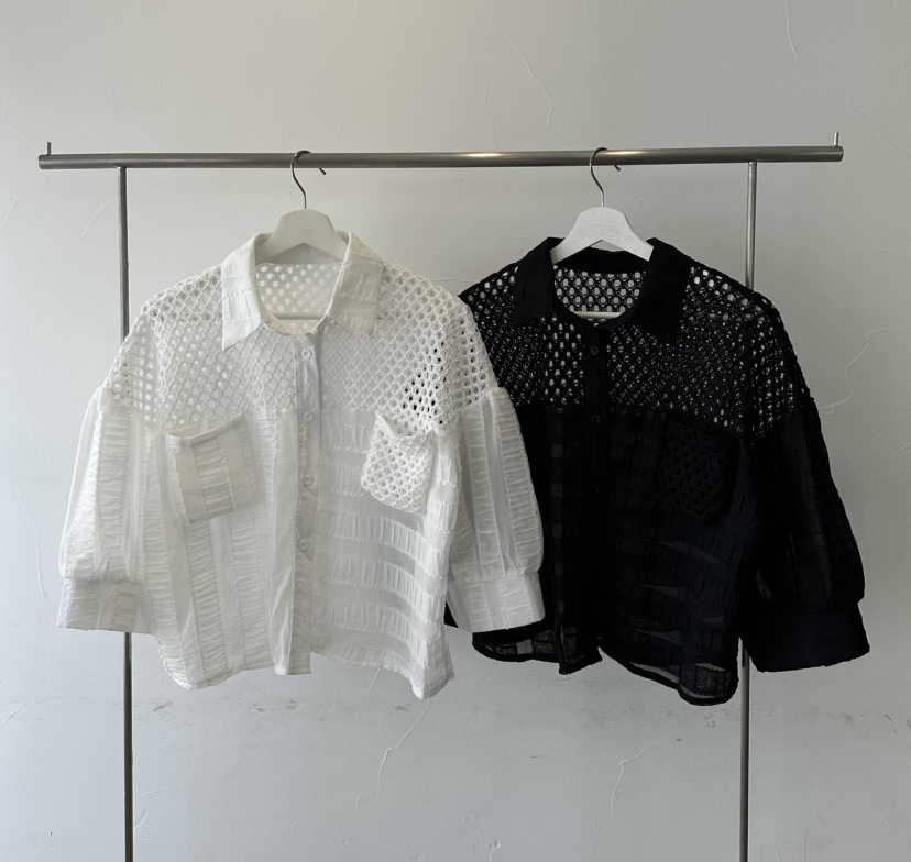 CLASSY-O韓國直郵實拍女士新款人氣職業休閑襯衫蕾絲衫透明CLASSY-O襯衫/蕾絲衫