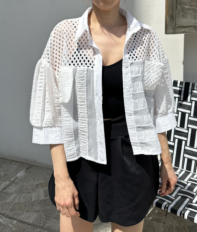 CLASSY-O韓國直郵實拍女士新款人氣職業休閑襯衫蕾絲衫透明CLASSY-O襯衫/蕾絲衫圖色1