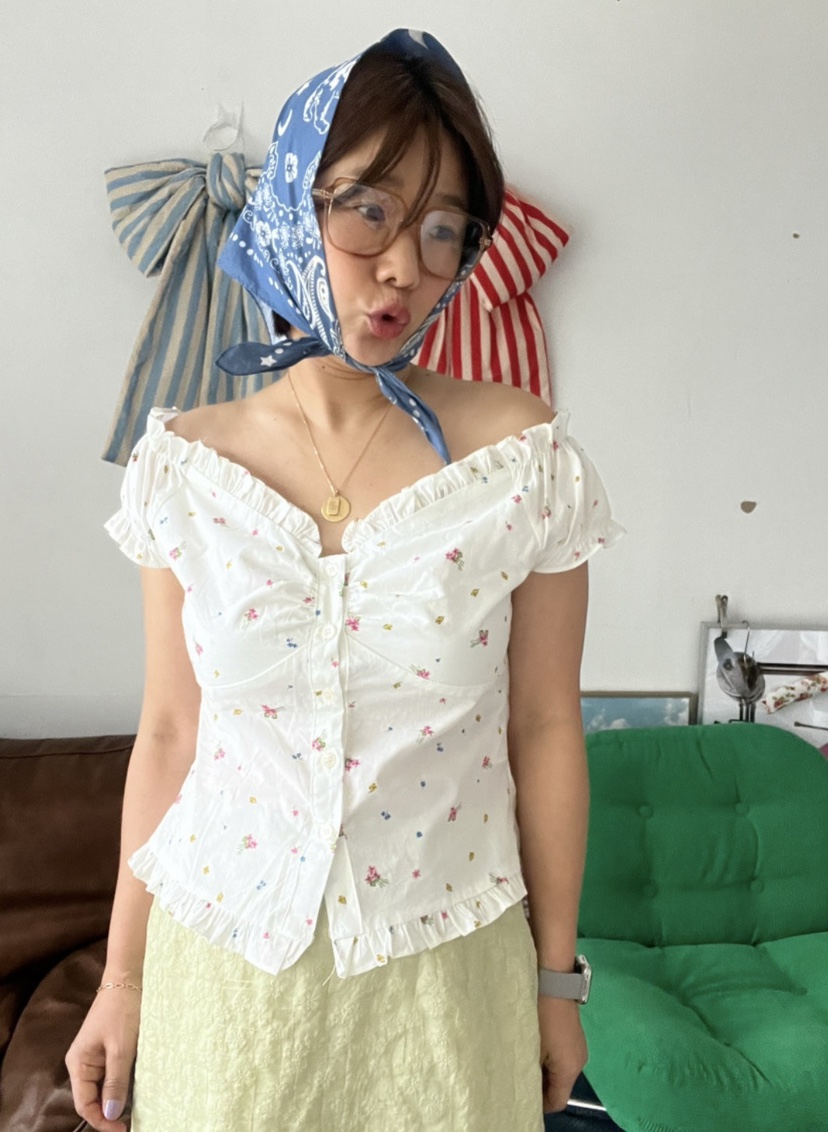 EOMPIT韓國代購女士新品休閑熱賣26春夏推薦人氣襯衫蕾絲衫EOMPIT襯衫/蕾絲衫圖色2