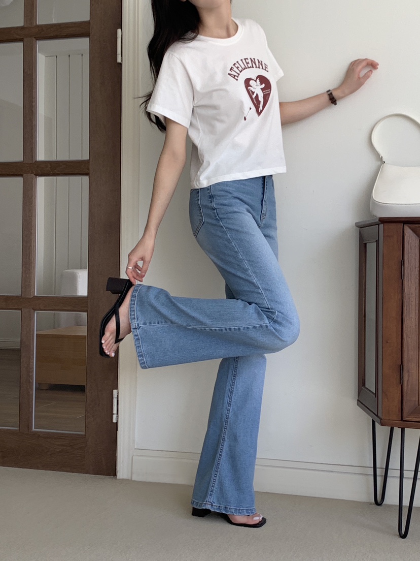 FORMSTUDIO/ATELIENNE韓國代購女士新款休閑牛仔褲喇叭形FORMSTUDIO/ATELIENNE牛仔褲