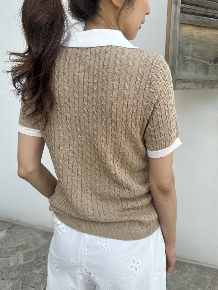 CLASSY-O韓國東大門代購女裝新款人氣針織衫麻花針織撞色CLASSY-O針織衫