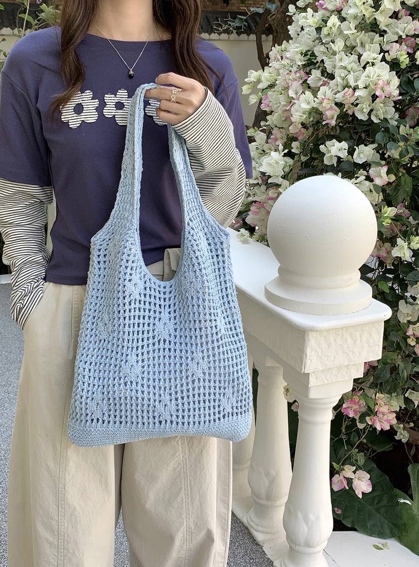 POSH BLUE韓國直郵女裝新品職業推薦單肩斜跨包網狀花朵POSH BLUE單肩/斜跨包