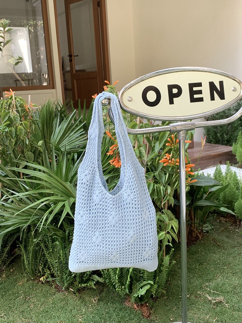 POSH BLUE韓國直郵女裝新品職業推薦單肩斜跨包網狀花朵POSH BLUE單肩/斜跨包