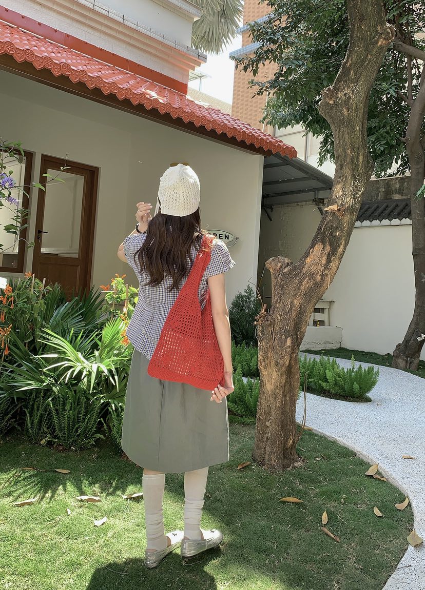 POSH BLUE韓國直郵女裝新品職業推薦單肩斜跨包網狀花朵POSH BLUE單肩/斜跨包