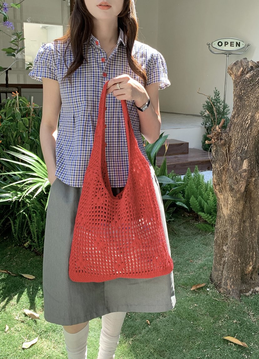 POSH BLUE韓國直郵女裝新品職業推薦單肩斜跨包網狀花朵POSH BLUE單肩/斜跨包