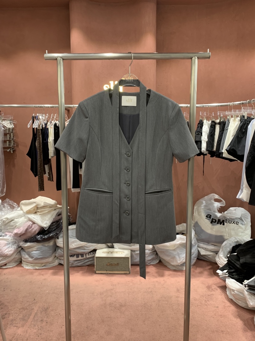 SLIT韓國東大門代購女士新品熱賣職業時尚人氣夾克含脖帶SLIT夾克圖色2