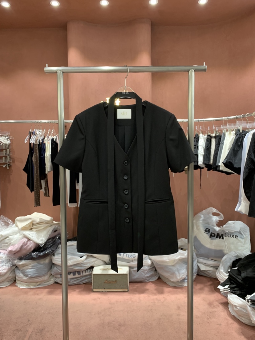 SLIT韓國東大門代購女士新品熱賣職業時尚人氣夾克含脖帶SLIT夾克圖色3
