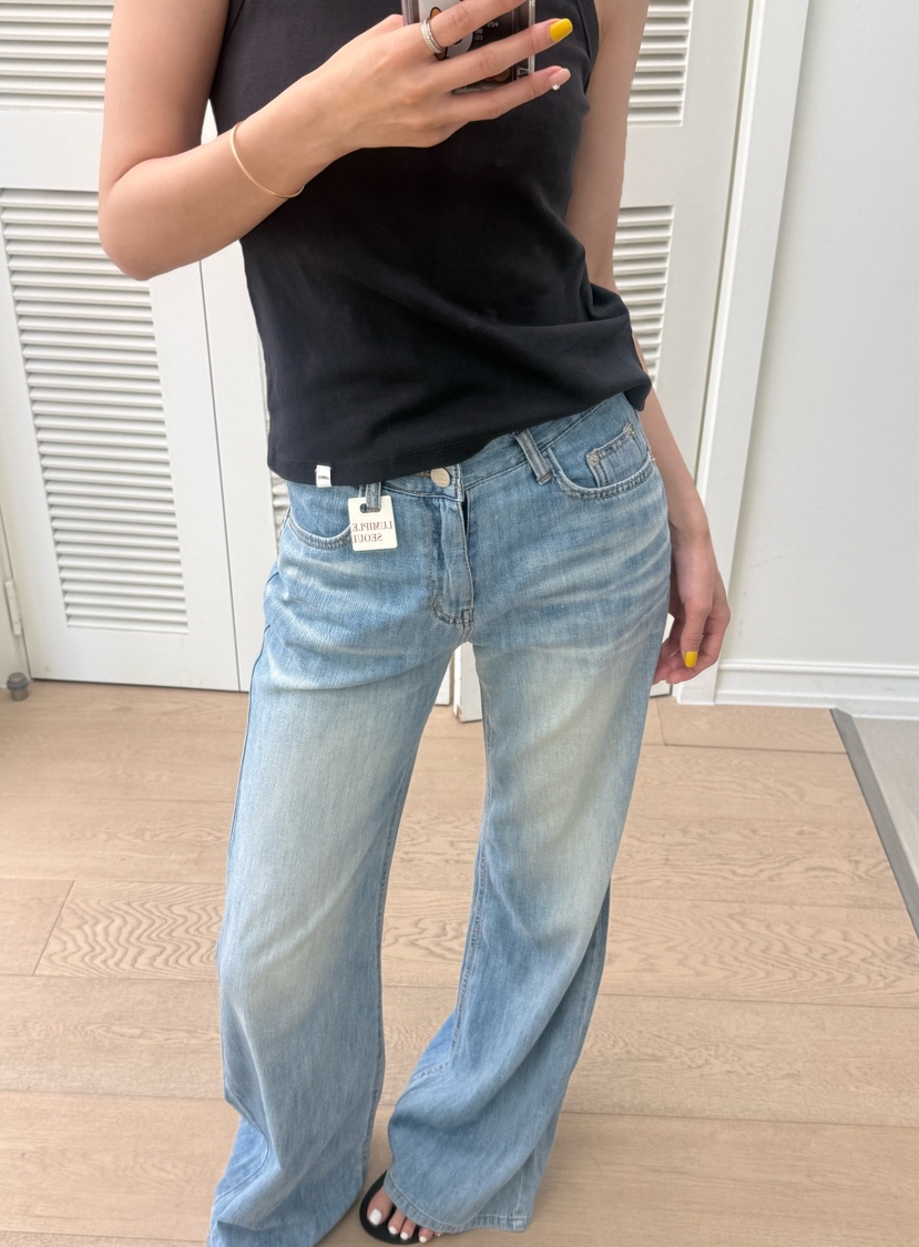 LUMIPLE韓國直郵女裝新品人氣職業時尚熱賣休閑26春夏牛仔褲LUMIPLE牛仔褲