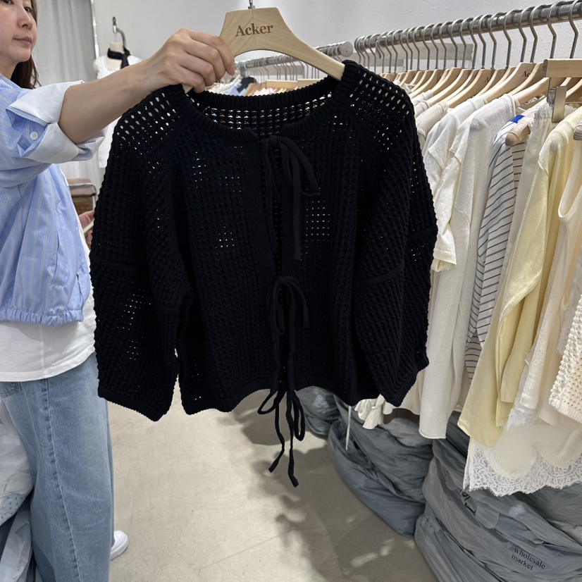 ACKER韓國東大門直郵女裝新品推薦休閑熱賣針織衫絲帶雙面ACKER針織衫圖色2