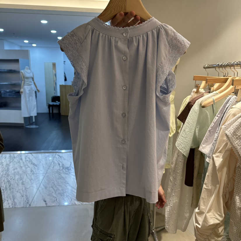 ROOM K-P韓國東大門直郵女裝新款推薦職業襯衫蕾絲衫蕾絲roomk襯衫/蕾絲衫