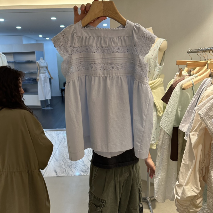 ROOM K-P韓國東大門直郵女裝新款推薦職業襯衫蕾絲衫蕾絲roomk襯衫/蕾絲衫圖色2