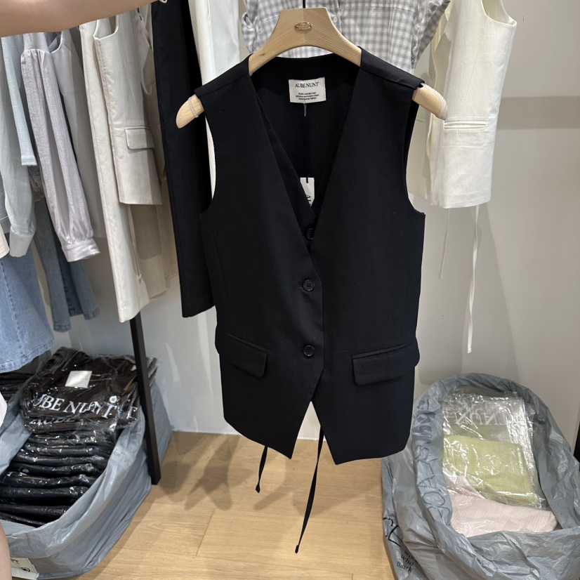 aube nunt韓國直郵女士新品熱賣人氣26春夏時尚馬甲含腰繩aube nunt馬甲圖色3